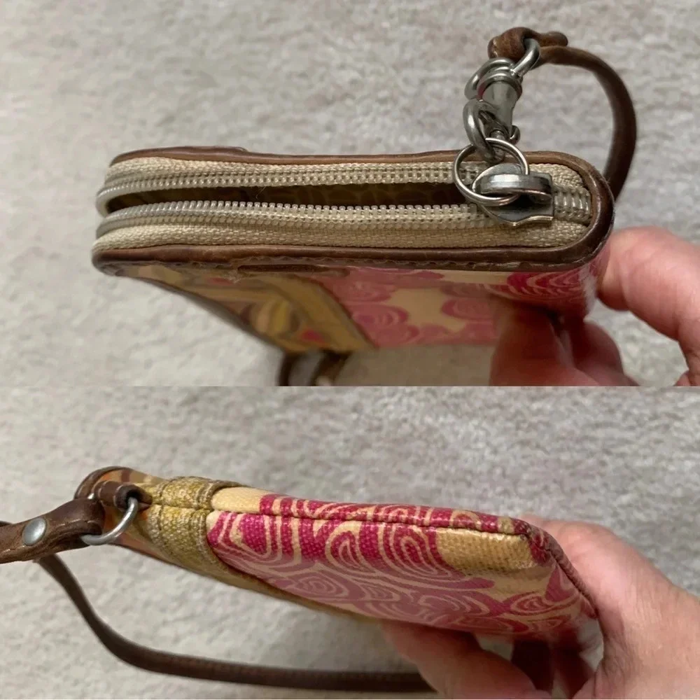 Fossil Key-Per Wristlet Wallet pink and mustard color